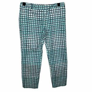 kate spade Women's Teal and White Checkered Chinos Size 8